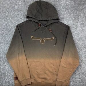 Kimes Ranch Hoodie Mens Large Brown Ombre Sweatshirt Western Rancher Cowboy